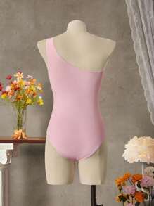 Bellisia Maiô casual feminino de cor sólida sem mangas e peça única para férias