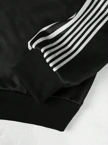 Manfinity EMRG Herren Kontrast Streifen & Buchstaben Muster Hoodie - Schwarz - Übersicht 6