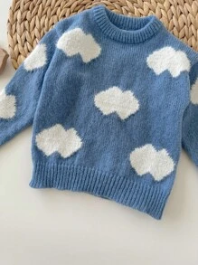 Baby Girl Clouds Pattern Sweater,In Fall/Winter