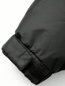 DAZY Men's Thick Hooded Black Padded Coat, Winter - Black - View 11