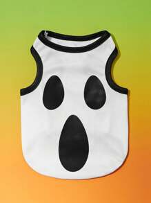 PETSIN Halloween Printed Pet Vest 1 Piece - Festive And Lightweight For Autumn And Halloween Season; Ideal For Costume Parties, Trick-Or-Treat, Outdoor Walks, Family Gatherings, Holiday Events, Themed Photos; Features Fun Halloween Print, Ensuring Comfort And Holiday Style For Your Pet. - Multicolor - View 1