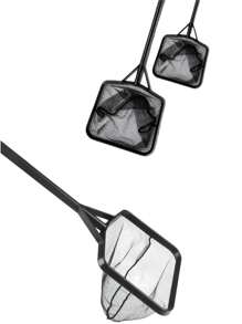 1 Stück schwarzes Fischkescher mit langem Griff, Aquarium Kescher, kleiner Haustier Fisch Schöpfkelle, Abschöpfwerkzeug, Fischernetz für Aquarium Wartung und Reinigung Zubehör - Schwarz - Übersicht 3