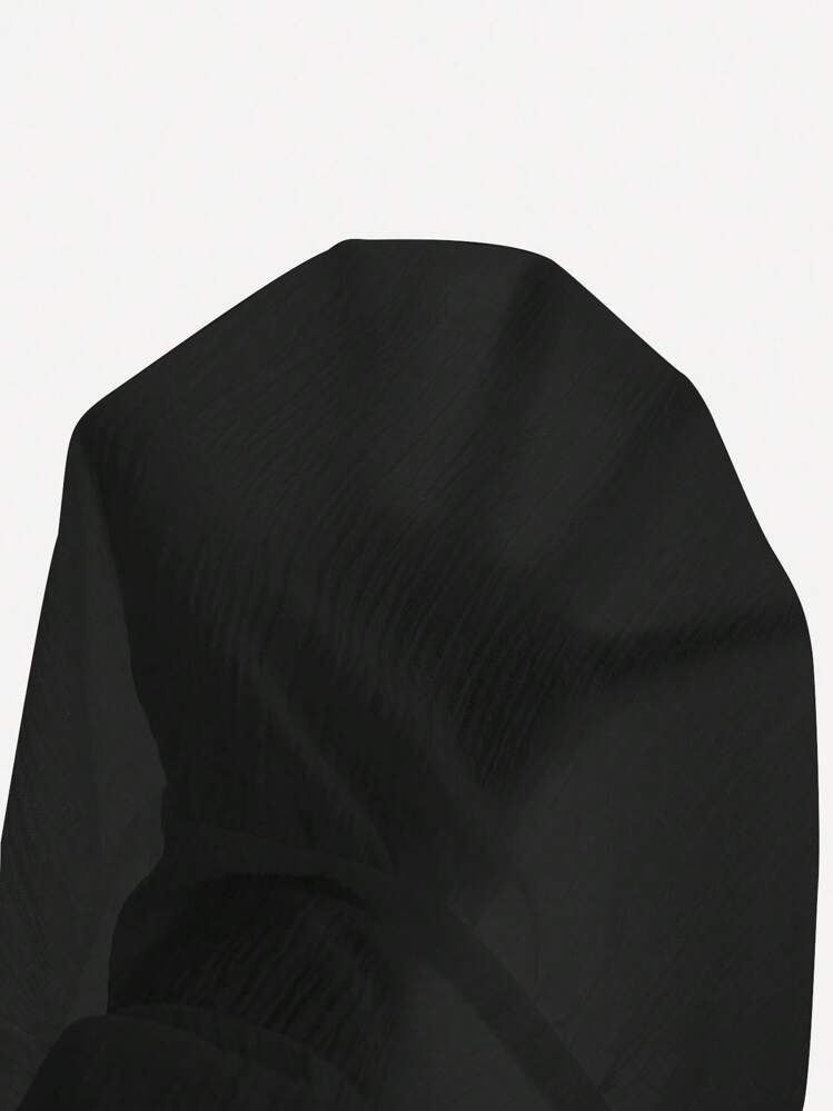 Elegant Choice For Baby: Girls' White Woven Crinkle Fabric Skirt, Unique Texture, Delicate Details, Pleated Fluidity, Showcasing Sweet Elegant, Essential For Outings. Fall Winter - Black - View 5