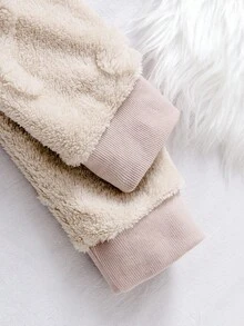 Genkimix Kids Girls' Apricot Butterfly Jacquard Velvet Long Pants And Long Sleeve Casual 2 Pieces Loungewear Set  Girls Lounge Set Soft Pajamas Set Girls Winter Sets Plush Pajama Set Fuzzy Pajama Set 8Y-12Y Fall