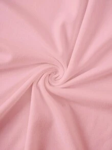 Robe d'été à col rond et manches courtes avec motif lettrage pour femme - Rose pâle - Voir 4