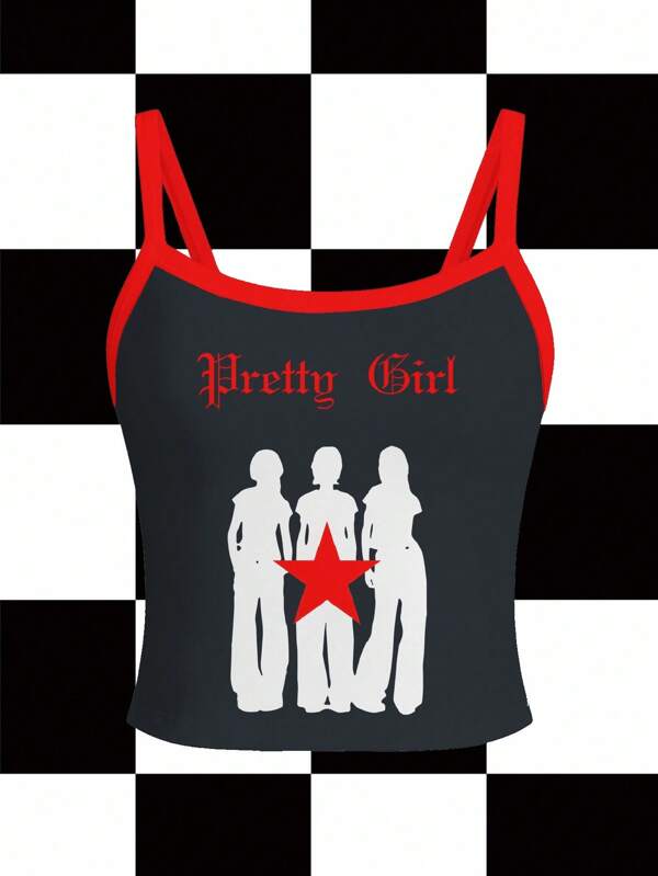 BiGraphic Women's Casual Graphic & Letter Print Camisole Top, Summer Tank Top Crop Top Goth Tank Top Women Tank Tops Pretty Girl Back To School Funny Tank Tops Women Pretty Girl Tank Top
