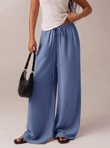 SHEIN Forever 21 秋冬 万圣节 圣诞节 新年 外出 毕业舞会 优雅 正式 奢华 时尚 商务休闲 生日/办公室服装/乡村 音乐会/俱乐部服装 性感/西部/工作服/街头服饰/复古/节日/鸡尾酒/锐舞/舞会/夏威夷/机场/搞笑/基本款/早午餐服装/2000 年代风格/紧身/老钱风格/教堂/返校节/优雅/派对/端庄/约会之夜/秋季/冬季/低腰宽松/阔腿/直筒/海军蓝裤子 - 藍色 - 查看 8