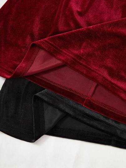 Elegante Fluwelen Kanten Camisole Nightgown Set, Sleep Lingerie Dress, Fall Clothes, Cozy view 5