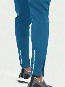 Gym Rark 男友风男士字母印花抽绳腰休闲运动裤 - 水鴨藍 - 查看 2