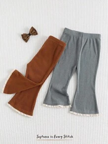 Cozy Pixies 2件套女婴荷叶边高腰喇叭裤