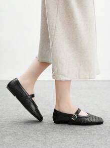 CUCCOO BIZCHIC Women's Fashion Commuter Versatile Casual Mary Jane Flat Shoes - Black - View 5