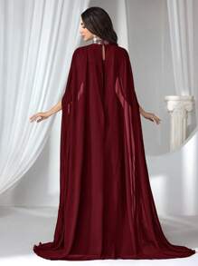 Coutiva 女士水钻与人造珍珠装饰正式晚礼服（大量装饰） - 紅色 - 查看 2