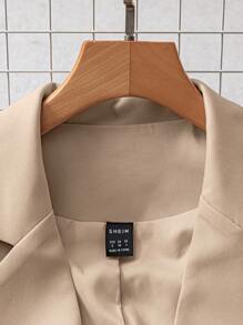 Franclia 女士卡其色修身西装外套，高端通勤都市套装，秋冬休闲装，春秋季女装，女式西装外套，女式西装外套套装，女式西装外套，职业装，女式套装，女式秋装，女式秋装，女式秋装，女式秋装，女式秋装，女式秋装，女式秋装，优雅时尚休闲通勤商务办公日常休闲百搭气质都市教师职业装 - 卡其色 - 查看 6