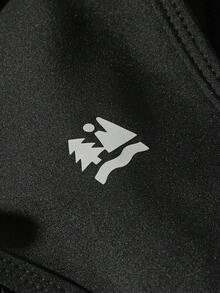 SHEIN Sports 女士圆领无袖拉链休闲短款上衣和短裤户外套装 - 黑色 - 查看 6