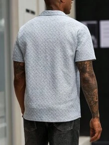 Manfinity Homme 男士休闲纽扣短袖衬衫 男士时尚上衣 街头潮流男士衬衫 男士夏季衬衫