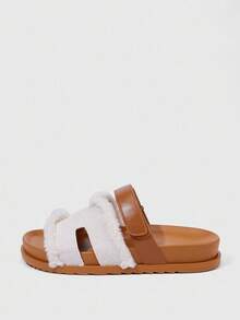 HighSole 女士时尚百搭平底凉鞋，夏季新风格 - 棕色 - 查看 2