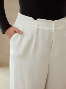 MOTF PREMIUM PLUS PRESS CREASE WIDE LEG SUIT PANTS WINTER FALL AUTUMN - White - View 2