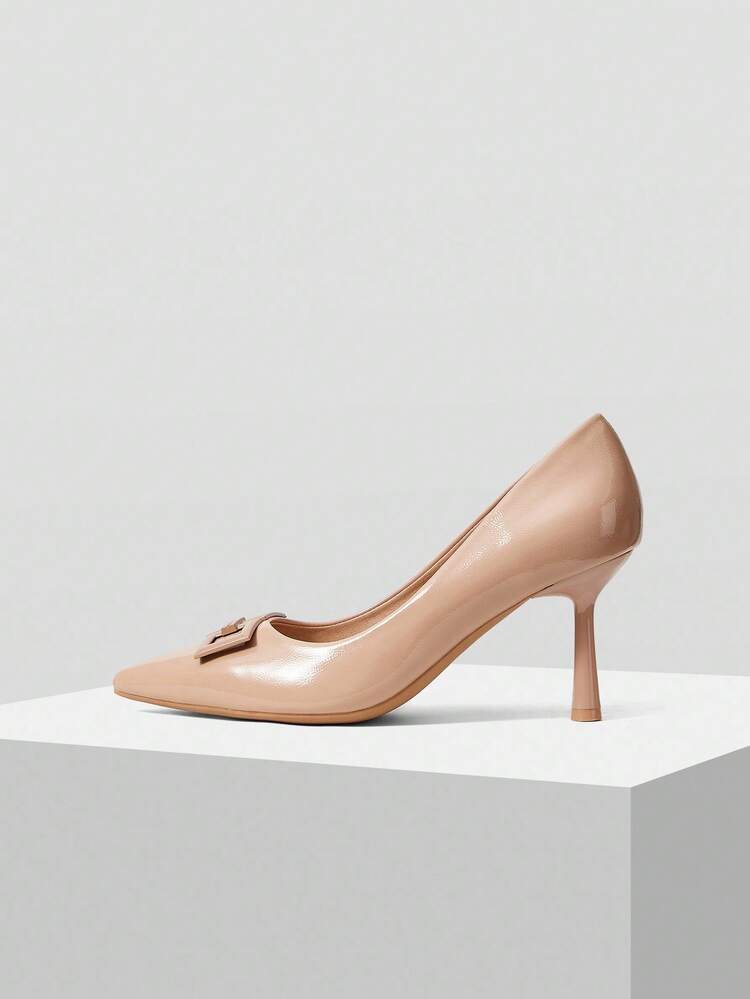 PU LEATHER POINTED TOE PUMPS SPRING SHOES