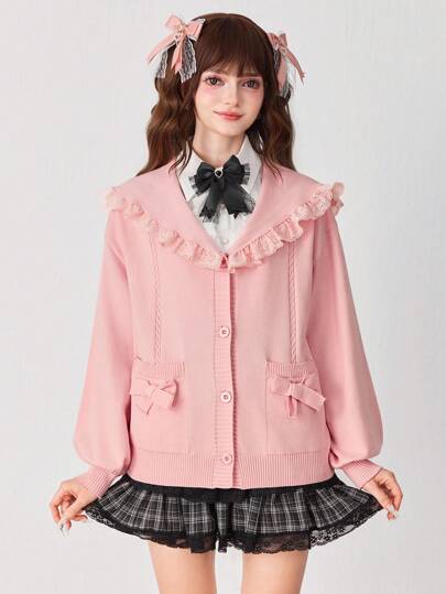 EDITION Herbst Jirai Kei Hime Gyaru Harajuku Lässig Strickjacke für Frauen