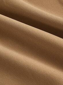 SHEIN MOD 加大码咖啡棕色优雅百搭无袖亚麻腰带短款风衣背心和高腰阔腿裤两件套，优雅，两件套女士，摩卡棕色，秋冬女士教师装 - 咖啡棕 - 查看 10