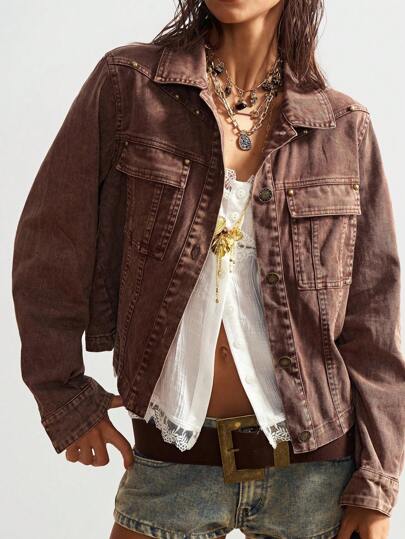 Bohemela Chaqueta regular de manga larga holgada con estampado jacquard para mujer, estilo casual de resort de otoño/invierno