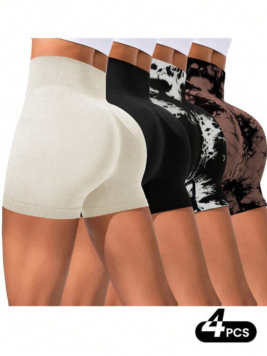 Easithlete Shorts esportivos casuais lisos e estampados plus size