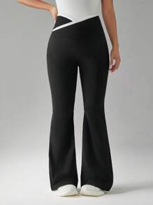 SHEIN Comfortable High Elasticity Slim Fit Maternity Activewear Pants - Black - View 6