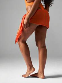 Missguided x Playboy 网眼沙滩纱笼裹身裙泳衣罩衫侧系带沙滩裙沙滩装夏季泳池度假装 - 彩色 - 查看 2