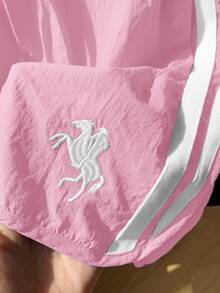 Comfortcana Quần short thể thao thêu sọc hai tông màu thoải mái mùa hè - Nhiều màu - Xem 8