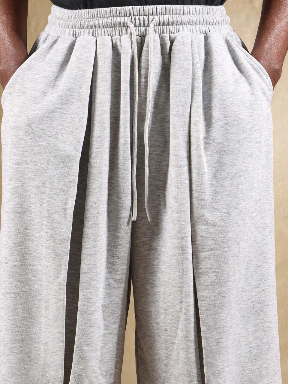 Oversized Bermuda Sweat Shorts With Drawstring