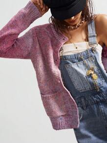 Bohemela Kardigan z dzianiny jednorzędowej w stylu boho, z długim rękawem i farbowanymi kropkami, w stylu vintage, na koncert w stylu western country, na powrót do szkoły, odpowiedni na jesień/zimę, w kolorze różowym - Wielokolorowe - Zobacz 6