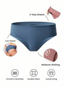 LUVLETTE 4条装低腰基本款无缝隐形三角裤女士内衣内裤套装