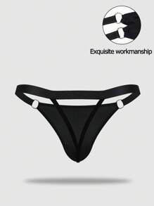 SpicyHot Men's Solid Color Cutout Hollow Circle Connecting Sexy Underwear