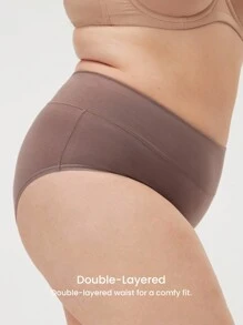 LUVLETTE Plus 3-Pack Airy Cotton Basics High-Waist Briefs Women Underwear Panties Set-Earthy Comfort - Multicolor - View 8