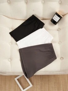 返校时尚青少年女孩休闲短裤，黑色、白色、深灰色，夏季新款儿童服装 - 彩色 - 查看 4