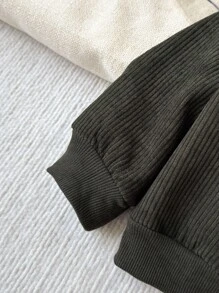 SHEIN Toddler Boys' Casual Pocket Lapel Fleece Jacket, Suitable For Autumn/Winter Fall