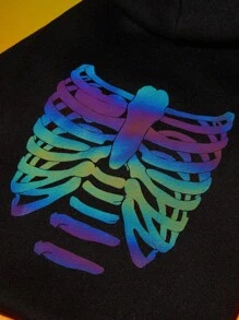 PETSIN 1pc Halloween Colorful Reflective Print Pet Sweatshirt - Multicolor - View 2