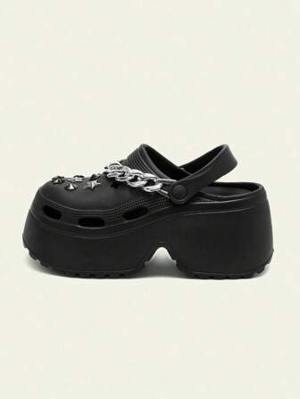Cuccoo Sandálias Casuais de Sola Grossa com Slip-On Fashionáveis para Mulheres Cuccoo