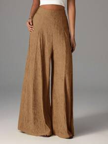 Firerie Women's Elegant Casual High Waist Wide Leg Pants, Suitable For Beach, Airport , Palazzo