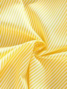 1 pezzo Camicia polo a righe a maniche lunghe per ragazze, abbigliamento casual per uso quotidiano, attività all'aperto, vacanze (4-7 anni), primavera/estate