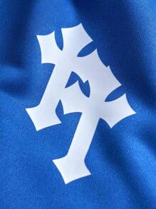 PAVTROS Manfinity Streetrush Men's Casual Cross Print Shorts, Summer - Blue - View 3