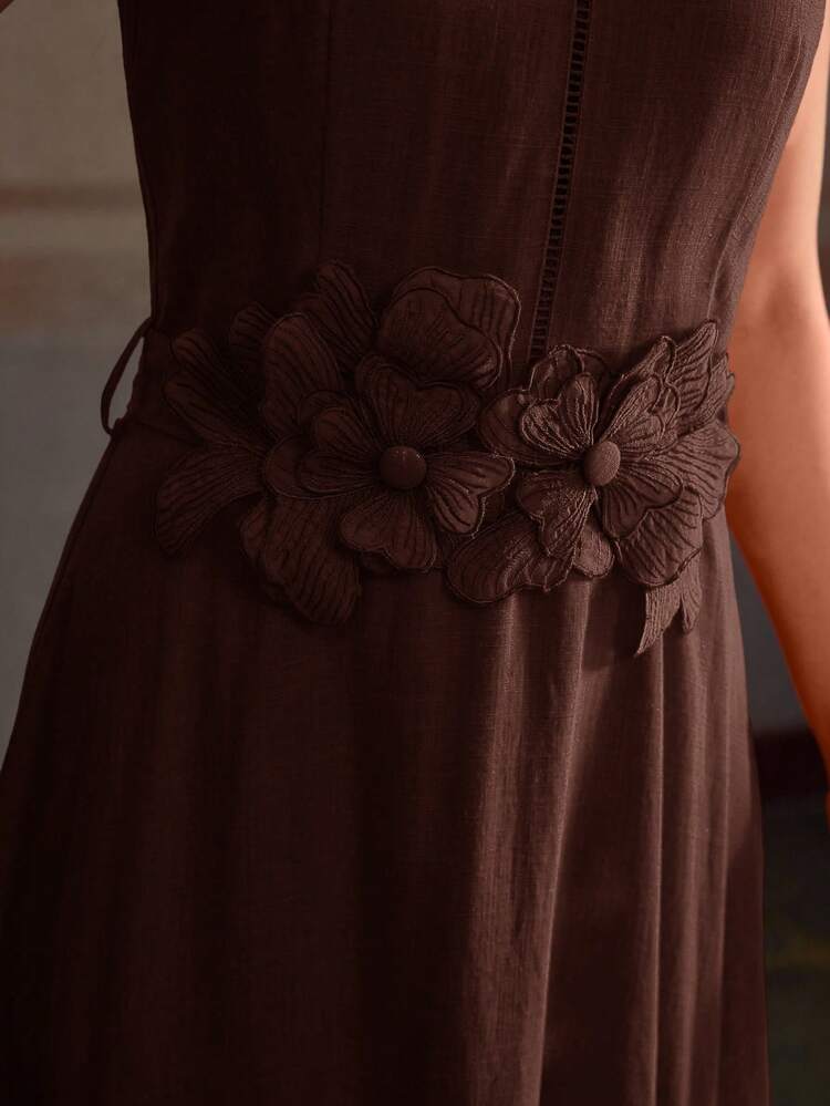 ZEYLAH LINEN BELTED DRESS