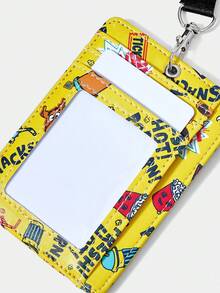 SCOOBY-DOO X SHEIN Portador de tarjetas con patrón de dibujos animados lindo - Amarillo - Ver 4