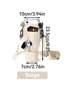 1 件带手机袋的水瓶袋，适用于 40/30 盎司带手柄的玻璃杯，带可调节肩带，钥匙钩，适合徒步旅行露营运动水瓶套隔热袋斜挎包 - 彩色 - 查看 22