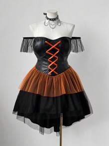 Sunspun Plus Size Women Halloween Witch Dress - Multicolor - View 1