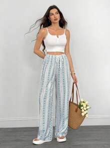 SHEIN Tall 女式随机印花系带休闲裤