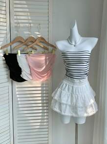 Comfortcana 4pcs Women's Basic Comfortable Ruched Camisole Tops Suitable For Going Out - Multicolor - View 3