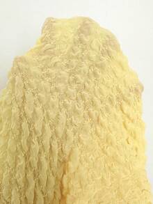 Sunnyshic Women's Vacation Casual Solid Color Textured Tie-Back Sleeveless Dress Yellow Dress Fall Cloth For Women - Yellow - View 4