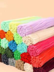 Zazumi 100 piezas de varillas flexibles y retorcibles de 6 pulgadas de chenilla suave y esponjosa en colores surtidos para manualidades, decoración de fiestas, suministros de arte, decoración del hogar, proyectos creativos, regalos, arreglos florales, talleres y pasatiempos de adultos durante todo el año y en temporada