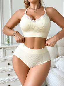 SHEIN 6pcs Women Lace Patchwork Lingerie Set - Multicolor - View 6